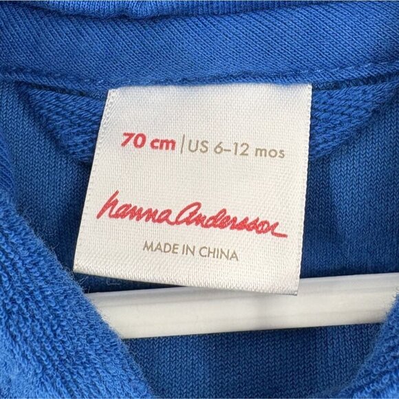 Hanna Andersson Baby Sunsoft Terry Shark Hoodie Size 6-12M Blue Swim Cover up - Picture 5 of 9